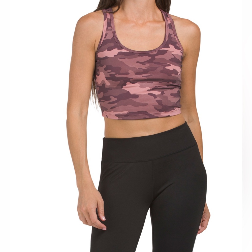🪖Calvin Klein Camouflage Crop Top Maroon XS NWT